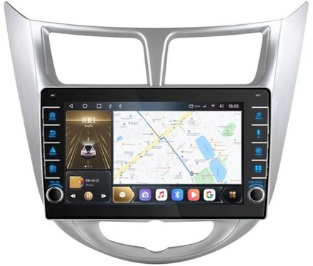 Магнитола для Hyundai Solaris 2010-2016 - Kuberg OL-9707 (кнопки и крутилки), Android 12, TS10, CarPlay, 4G SIM-слот