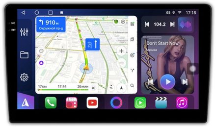 Магнитола для Toyota 200х100мм (рамка 10) - FarCar 7040-10 монитор 10.36" QLED на Android 14, TS18, CarPlay, 4G SIM-слот