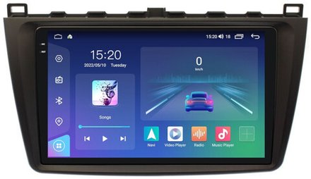 Магнитола для Mazda 6 2007-2012 (GH) - Parafar PF012LUX1RN2K на Android 13, QLED+2K, ТОП процессор, 4Гб+32Гб, CarPlay, 4G SIM-слот
