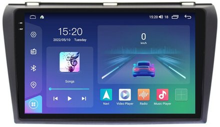 Магнитола для Mazda 3, Axela 2003-2009 - Parafar PF161RN2K на Android 13, QLED+2K, ТОП процессор, 4Гб+32Гб, CarPlay, 4G SIM-слот
