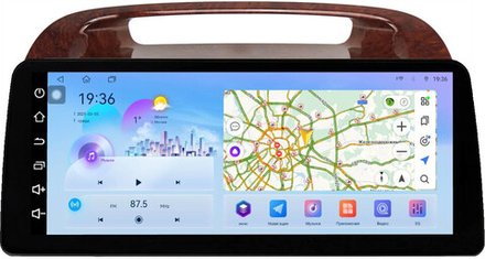 Магнитола для Toyota Camry 30 2001-2006 (рамка дерево 1) - FarCar монитор 12.3" 2K QLED на Android 14, TS10, CarPlay, 4G SIM-слот