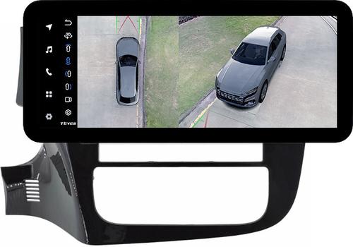 Магнитола для Mitsubishi Outlander 3 2012-2022 (овальный климат, рамка 9) - Teyes LUX ONE 360 монитор 12.3" 2K QLED на Android 10, 6Гб+128Гб, CarPlay, 4G SIM-слот, 4 камеры в комплекте