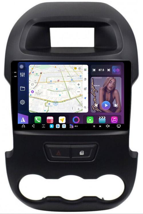 Магнитола для Ford Ranger 3 2011-2015 (рамка тип 2) - FarCar GX245M монитор 9.5" 2K QLED на Android 14, TS20, 6+128Гб, CarPlay, 4G SIM-слот