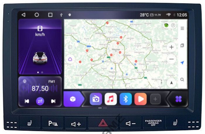 Магнитола для Volkswagen Touareg 2002-2010 - Kuberg SF-9306 QLed, Android 12, Быстрая, CarPlay, 4G SIM-слот