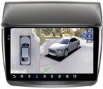 Магнитола для Mitsubishi L200 4, Pajero Sport 2 2006-2016 - FarCar BX094M-360 монитор 9.5" 2K QLED на Android 13, Быстрая, CarPlay, 4G SIM-слот, 4 камеры в комплекте