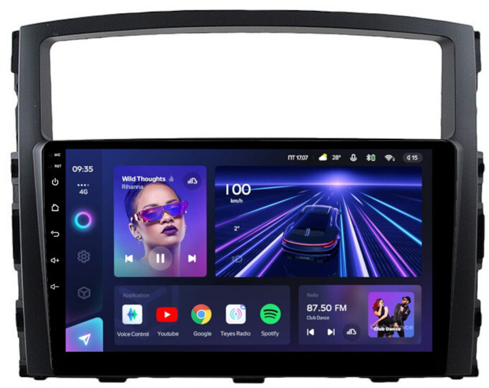 Магнитола для Mitsubishi Pajero 4 2006-2022 - Teyes CC3L на Android 10, 8-ядер, CarPlay, 4G SIM-слот