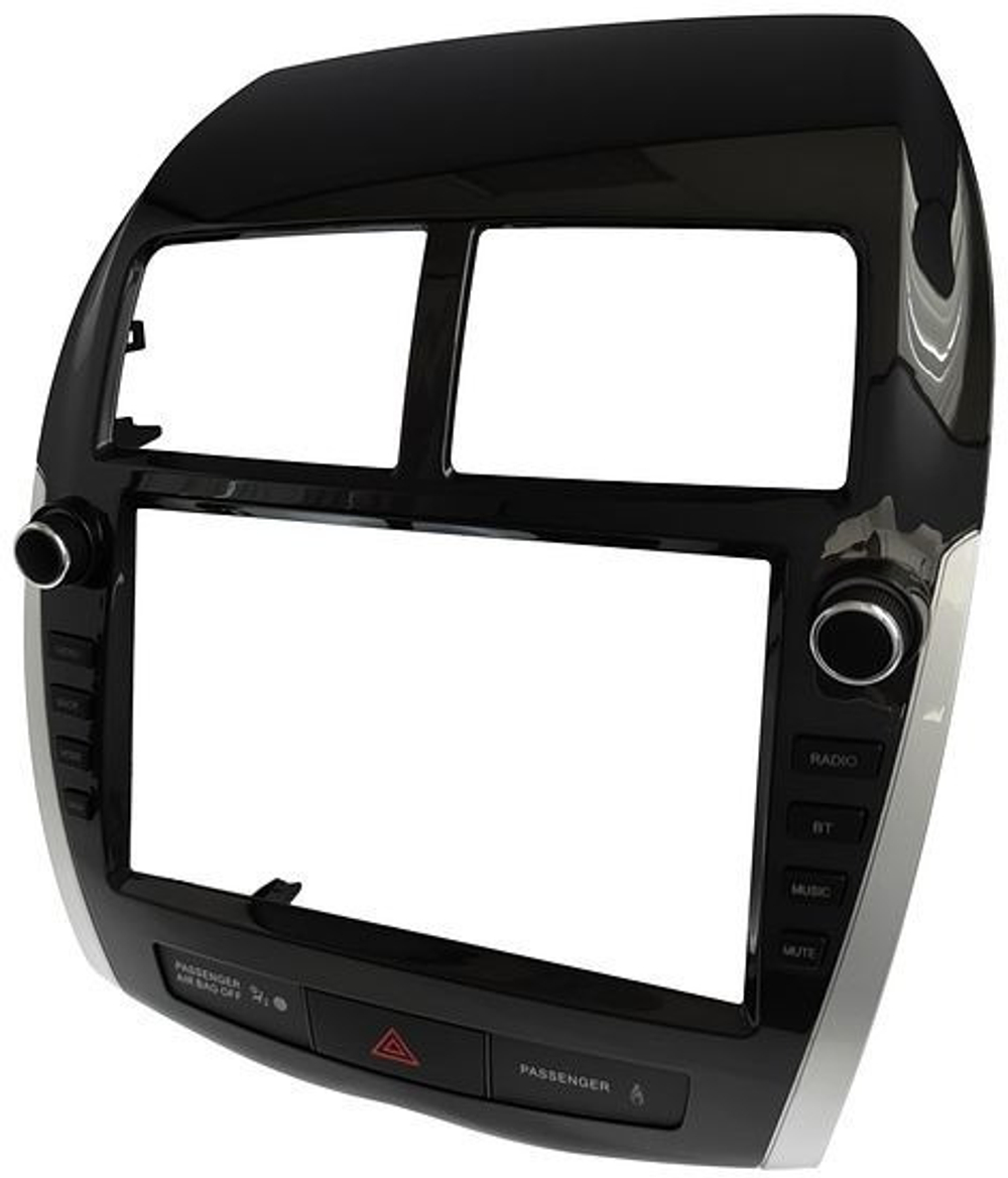 Магнитола для Mitsubishi ASX 2010-2016, Peugeot 4008, Citroen C4 Aircross (рамка с крутилками и кнопками) - FarCar GX9-7064K9 монитор 9.5" 2K QLED на Android 14, TS20, 6+128Гб, CarPlay, 4G SIM-слот