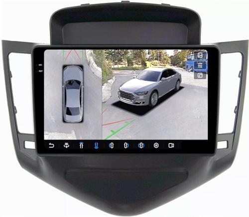 Магнитола для Chevrolet Cruze 1 2009-2012 (рамка черная) - FarCar BX045M-360 монитор 9.5" 2K QLED на Android 13, 6Гб+128Гб, CarPlay, 4G SIM-слот, 4 камеры в комплекте