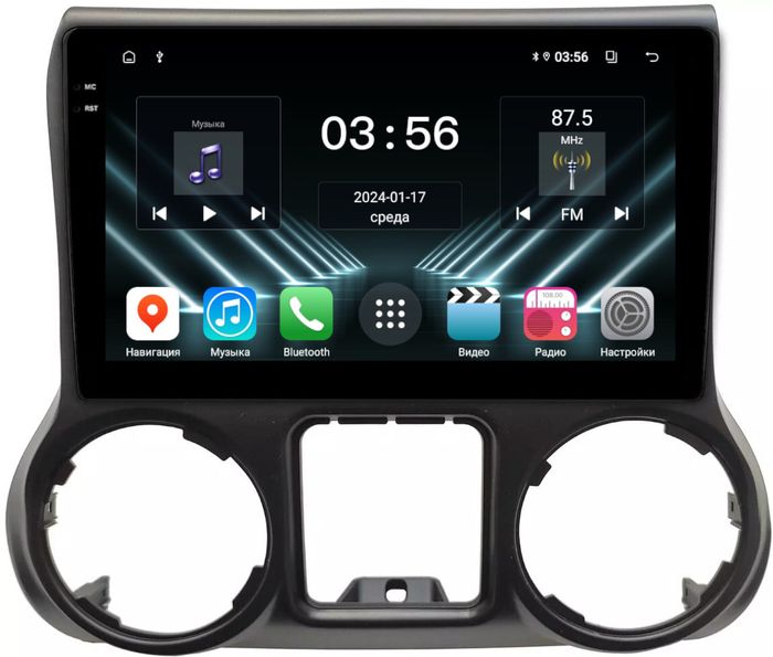 Магнитола для Jeep Wrangler 3 2010-2014 - FarCar S280 монитор 10.36" IPS на Android 13, CarPlay