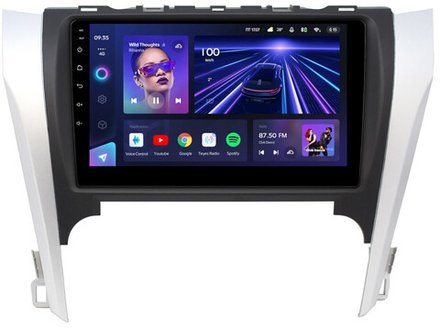 Магнитола для Toyota Camry 50 2011-2014 (рамка серебристо-черная 9) - Teyes CC3L на Android 10, 8-ядер, CarPlay, 4G SIM-слот