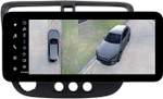 Магнитола для Honda Civic 7 2001-2005 левый руль - Teyes LUX ONE 360 монитор 12.3" 2K QLED на Android 10, 6Гб+128Гб, CarPlay, 4G SIM-слот, 4 камеры в комплекте