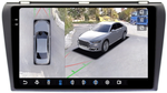 Магнитола для Mazda 3 BK, Axela 2003-2009 - FarCar BX161M-360 монитор 9.5" 2K QLED на Android 13, 6Гб+128Гб, CarPlay, 4G SIM-слот, 4 камеры в комплекте