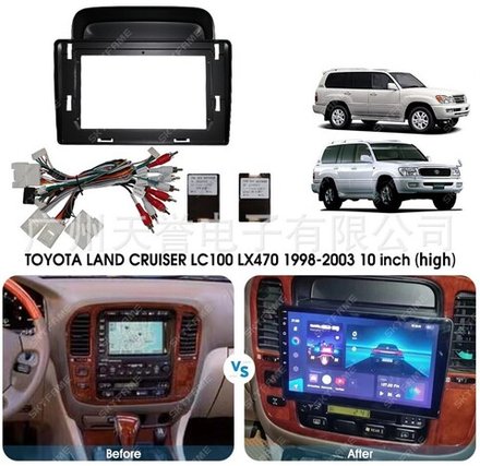 Магнитола для Toyota Land Cruiser 100, Lexus LX470 1998-2002 (климат на ШГУ) - Kuberg SF-1698-3 QLed, Android 13, TS20, CarPlay, SIM-слот