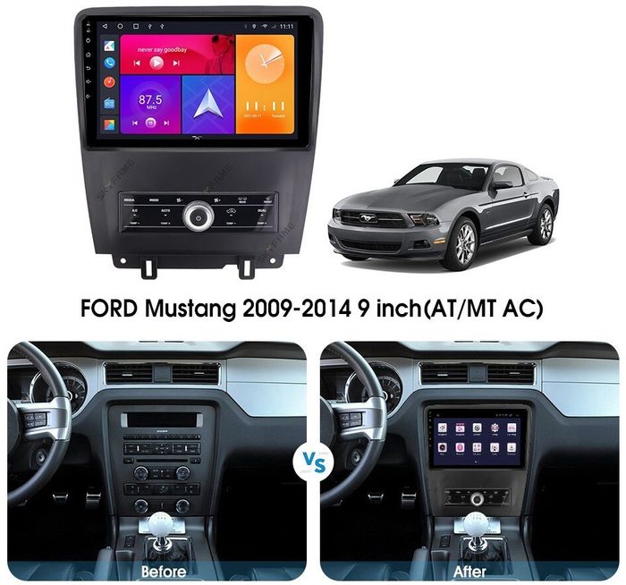 Магнитола для Ford Mustang 5 2009-2013 S197 - Kuberg SF-1103 QLed, Android 12, Быстрая, CarPlay, 4G SIM-слот