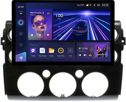 Магнитола для Toyota FJ Cruiser 2005-2022 (рамка черная) - Teyes CC3-2K монитор 13", QLED+2K, Android 10, ТОП процессор, 4G SIM-слот, CarPlay