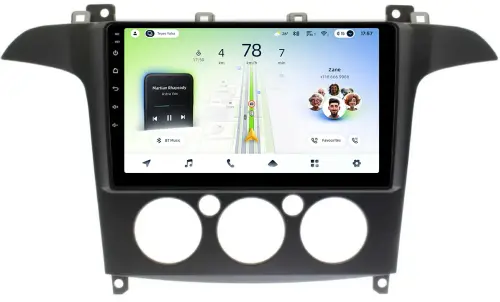 Магнитола для Ford S-Max, Galaxy 2 2006-2015 (кондиционер) - Teyes CC4L монитор 9" IPS на Android 14, Быстрая, Snapdragon 662, CarPlay, 4G SIM-слот