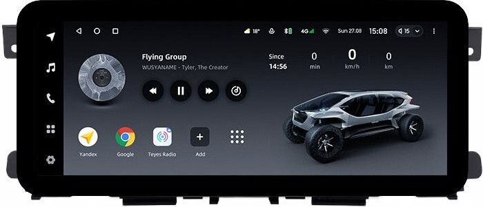 Магнитола для Nissan Patrol Y62, Infiniti QX56/QX80 2010-2017 (рамка тип 1) - Teyes LUX ONE ROUND монитор 12.3" 2K QLED на Android 10, CarPlay, 4G SIM-слот