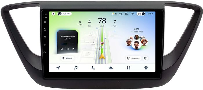 Магнитола для Hyundai Solaris 2 2017-2022, Solaris HS 2024+ (рамка черная матовая) - Teyes CC4L монитор 9" IPS на Android 14, Snapdragon 662, CarPlay, 4G SIM-слот