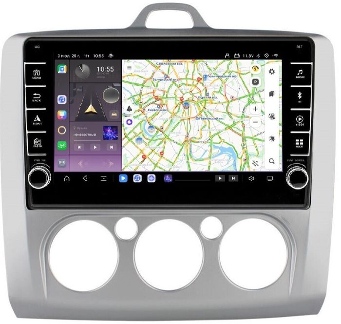 Магнитола для Ford Focus II 2004-2011 (кондиционер) - Kuberg OL-9201-M (кнопки и крутилки) Android 13, TS20, 6+128Гб, CarPlay, 4G SIM-слот