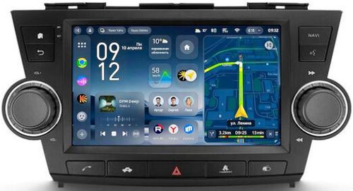 Магнитола для Toyota Highlander 2 XU40 2007-2013 (рамка с крутилками и кнопками) - Teyes CC4-PRO монитор 9.5" 2K QLED на Android 13, Snapdragon 778G, ИИ, CarPlay, DSP, 4G SIM-слот