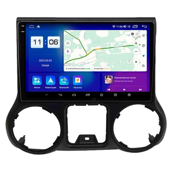 Магнитола для Jeep Wrangler 2015-2018 - Parafar PF098LUX1RN2K на Android 13, QLED+2K, ТОП процессор, 4Гб+32Гб, CarPlay, 4G SIM-слот