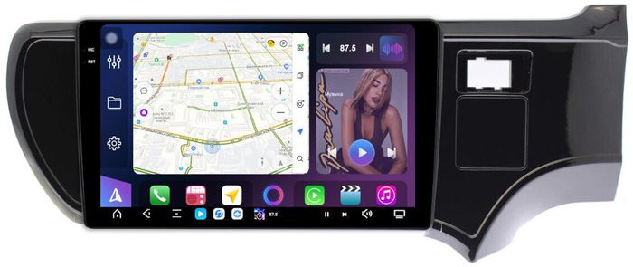 Магнитола для Toyota Aqua 2011-2021 - FarCar GX9-9530 монитор 9.5" 2K QLED на Android 14, TS20, 6+128Гб, CarPlay, 4G SIM-слот