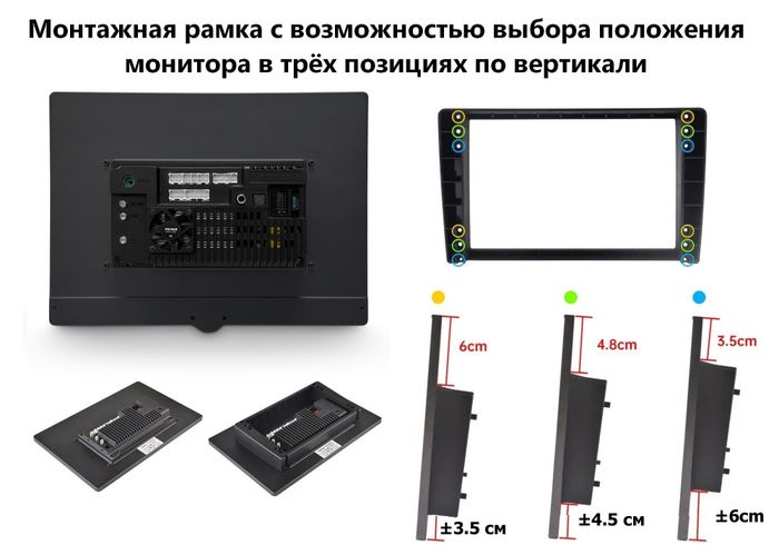 Магнитола в рамку 9/10 с кнопками и крутилкой - Farcar BM904 на Android 13, монитор 13" QLED+2K, CarPlay, 4G SIM-слот, 4/32ГБ