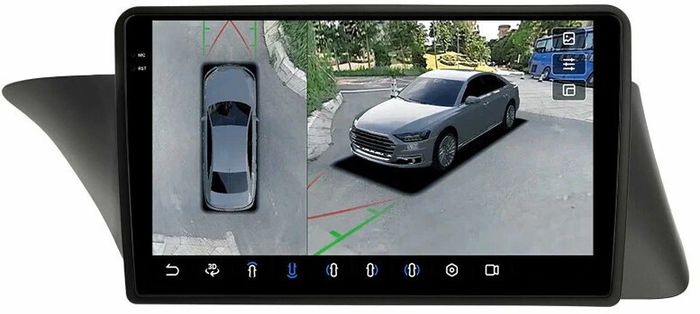 Магнитола для Lexus ES200, ES250, ES350 2015-2018 (джойстик - шайба) - FarCar BX9-360-ES12B монитор 9.5" 2K QLED на Android 13, Быстрая, CarPlay, 4G SIM-слот, 4 камеры в комплекте