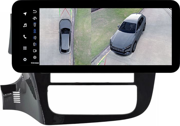 Магнитола для Mitsubishi Outlander 3 2012-2022 (овальный климат, рамка 9) - Teyes LUX ONE 360 монитор 12.3" 2K QLED на Android 10, 6Гб+128Гб, CarPlay, 4G SIM-слот, 4 камеры в комплекте