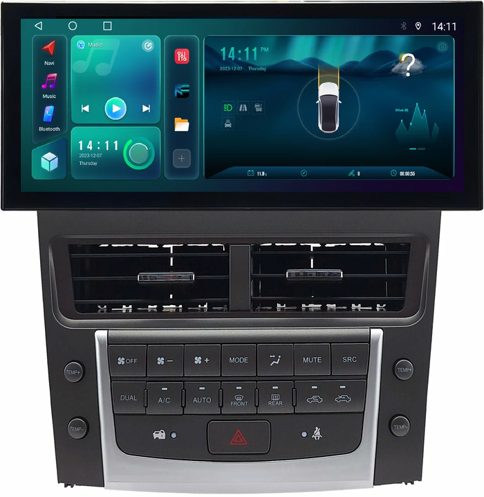 Магнитола для Lexus GS S190 2005-2012 - Kuberg KP-1252 монитор 12.5" в стиле LEXUS на Android 13, Быстрая, CarPlay, 4G SIM-слот