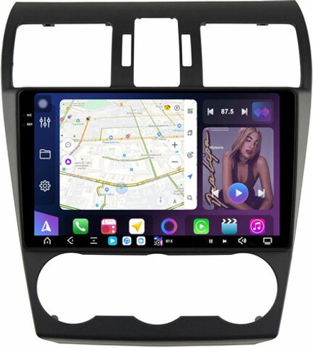 Магнитола для Subaru Forester 4 2012-2015, Impreza 4, XV (без штатной КЗВ) - FarCar GX3078M монитор 9.5" 2K QLED на Android 14, TS20, 6+128Гб, CarPlay, 4G SIM-слот