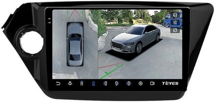 Магнитола для KIA Rio 3 2011-2017 - Teyes CC3-2K-360 на Android 10, 2K QLED, 6Гб+128Гб, CarPlay, 4G SIM-слот, 4 камеры в комплекте