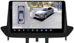 Магнитола для Renault Fluence, Megane 2009-2017 - FarCar BX145M-360 монитор 9.5" 2K QLED на Android 13, Быстрая, CarPlay, 4G SIM-слот, 4 камеры в комплекте