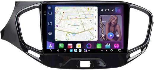 Магнитола для Lada Vesta 2015-2022, Vesta Cross (штатная КЗВ) - FarCar GX1205M монитор 9.5" 2K QLED на Android 14, TS20, 6+128Гб, CarPlay, 4G SIM-слот