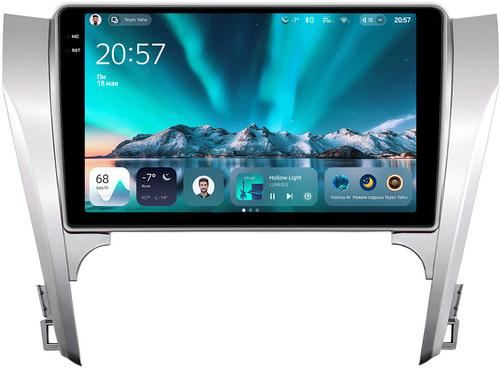 Магнитола для Toyota Camry 50 2011-2014 (рамка серебро) - Teyes CC4 монитор 10.36" 2K QLED на Android 14, Snapdragon 680, DSP, CarPlay, 4G SIM-слот