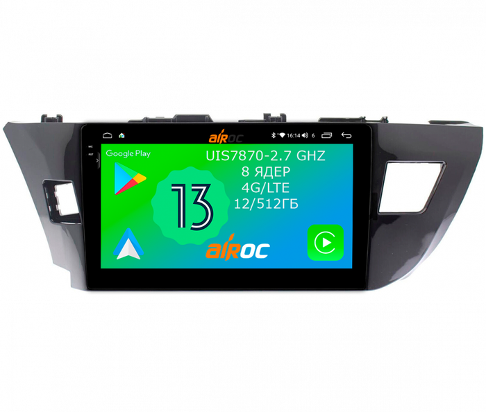 Магнитола для Toyota Corolla 2013-2016 - Airoc 2K AU-1103 Android 13, TS20, 12/512Гб, SIM-слот