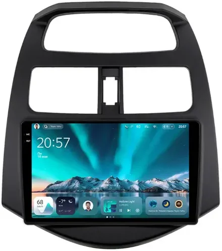 Магнитола для Chevrolet Spark M300 2009-2022, Ravon R2 (рамка матовая) - Teyes CC4 монитор 9.2" 2K QLED на Android 14, Snapdragon 680, DSP, CarPlay, 4G SIM-слот
