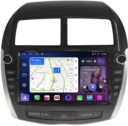 Магнитола для Mitsubishi ASX 2010-2016, Peugeot 4008, Citroen C4 Aircross (рамка с крутилками и кнопками) - FarCar GX9-7064K9 монитор 9.5" 2K QLED на Android 14, TS20, 6+128Гб, CarPlay, 4G SIM-слот