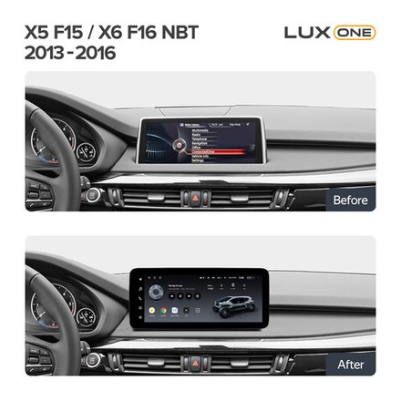 Магнитола для BMW X5 F15, X6 F16 2013-2016 NBT - Teyes LUX ONE ROUND монитор 12.3" 2K QLED на Android 10, CarPlay, 4G SIM-слот