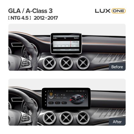 Магнитола для Mercedes-Benz A-класс 2012-2015 W176 NTG 4.5 - FarCar MB1001 монитор 12.3" на Android 13, 8Гб+128Гб, CarPlay, 4G SIM-слот