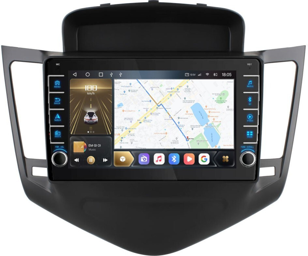Магнитола для Chevrolet Cruze 2009-2012 - Kuberg OL-9222 (кнопки и крутилки), Android 12, TS10,  CarPlay, 4G SIM-слот