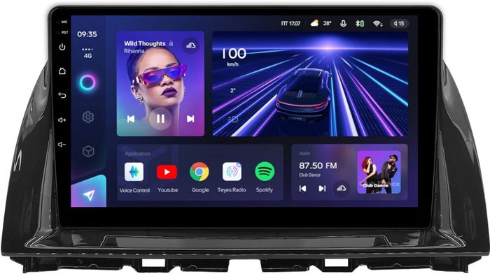 Магнитола для Mazda CX-5 2011-2017 (рамка 10) - Teyes CC3 на Android 10, QLED, ТОП процессор, 4Гб+32Гб, CarPlay, 4G SIM-слот