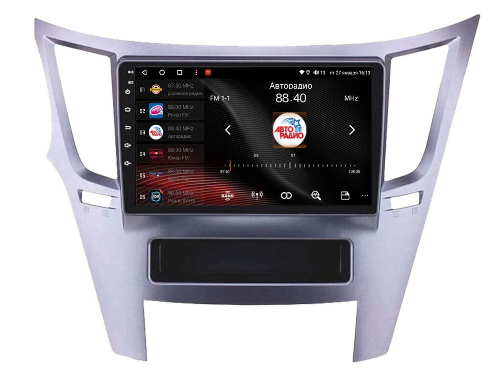 Магнитола для Subaru Legacy 5, Outback 4 2009-2014 (левый руль, рамка серебро) - Vaycar VA71-0061 на Android 13, 8-ядер, 2Гб-32Гб, 4G SIM-слот