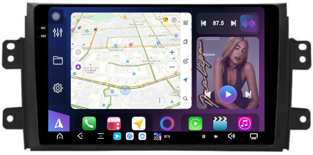 Магнитола для Suzuki SX4 1 2006-2014 - FarCar GX124M монитор 9.5" 2K QLED на Android 14, TS20, 6+128Гб, CarPlay, 4G SIM-слот