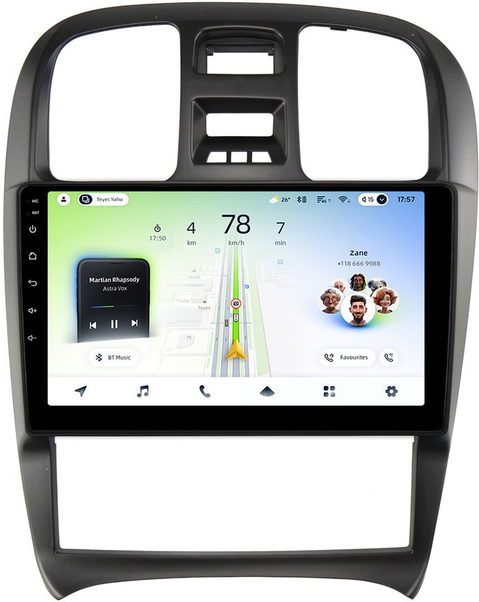 Магнитола для Hyundai Sonata 4 EF 2001-2013 - Teyes CC4L монитор 9" IPS на Android 14, Snapdragon 662, CarPlay, 4G SIM-слот