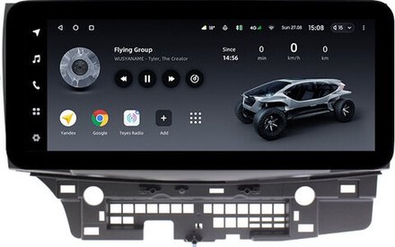 Магнитола для Mitsubishi Lancer X 2007-2016 (рамка 10) - Teyes LUX ONE ROUND монитор 12.3" 2K QLED на Android 10, CarPlay, 4G SIM-слот