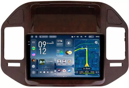 Магнитола для Mitsubishi Pajero 3, Montero 3 1999-2006 (рамка дерево) - Teyes CC4-PRO монитор 9.5" 2K QLED на Android 13, Snapdragon 778G, ИИ, CarPlay, DSP, 4G SIM-слот