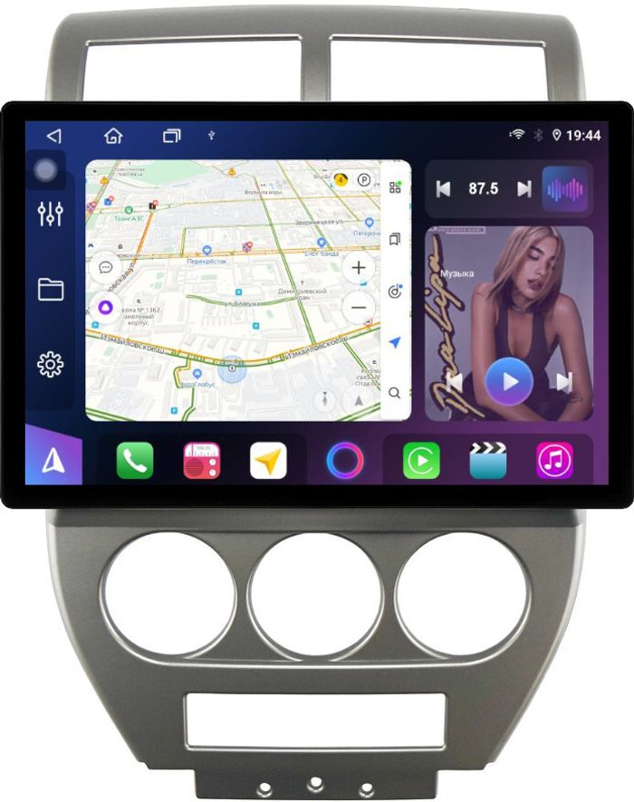 Магнитола для Jeep Compass 2006-2010 - FarCar BX877 монитор 13" 2K QLED на Android 13, Быстрая, CarPlay, 4G SIM-слот