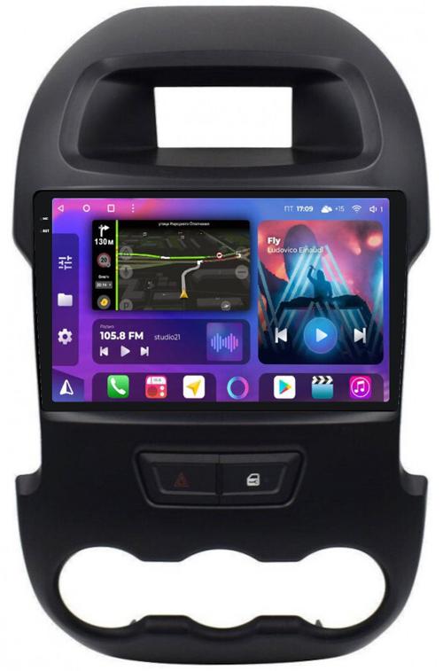 Магнитола для Ford Ranger 3 2011-2015 (рамка тип 2) - FarCar BM245M-2K монитор 9.5" 2K QLED на Android 14, TS10, 4+32Гб, CarPlay, 4G SIM-слот