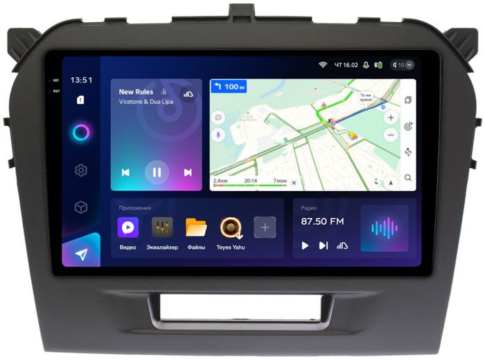 Магнитола для Suzuki Vitara 2014-2022 (штатная КЗВ) - Teyes CC3-2K монитор 9.5" 2K QLED на Android 10, Быстрая, CarPlay, 4G SIM-слот
